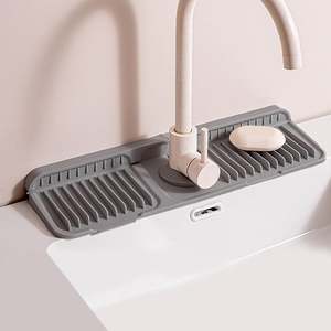 Vente en gros 17 pouces robinet de cuisine évier tapis anti-éclaboussures tapis de robinet en silicone évier coussin de vidange derrière le robinet tapis de séchage - Product Image 1