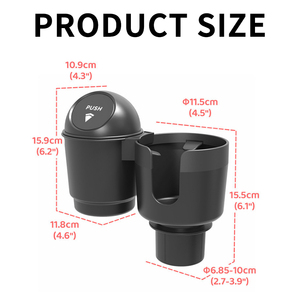 Portavasos para Auto, Contenedor de Almacenamiento Portátil para Basura en el Auto con Extensor y Tapón, Material ABS, Estilo Minimalista, Porta Bebidas - Product Image 5