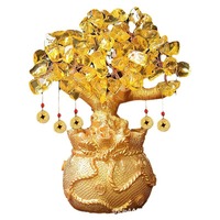 Venta al por mayor de cristal Árbol de la suerte bolsa de dinero árbol decoración creativa de moda para el hogar Oficina de negocios