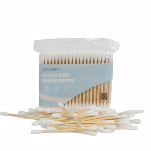 100 bastoncini di cotone monouso in bambù a doppia punta per la pulizia delle orecchie e l'uso per neonati - Product Image 2