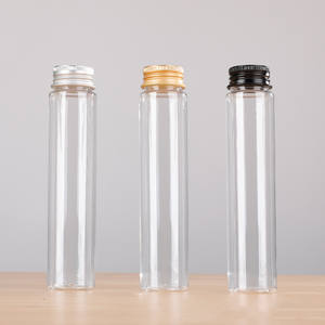110Ml <span class=keywords><strong>Plastic</strong></span> Platte Bodem Reageerbuis Fles, data Kabel Lijn Buis Met Schroef Aluminium Goud Zilver Zwart Cap Deksel - Product Image 1