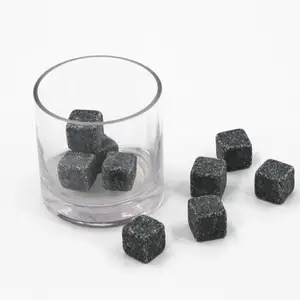 Недорогие камни для виски из гранита, в форме пули, черные кубики для виски, кубики льда