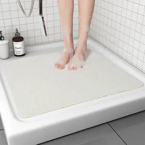 Non-Slip Bathtub Mat, 24x 16 inch, Shower Mats for Bath Tub, PVC Loofah  Bathroom Mats for Wet Areas, Quick Drying, Gray color