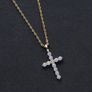 5Mm Zircon <b>Cross</b> Pendant, Hip-hop Jewelry Stacked Sweater <b>Chain</b> Simple and Versatile, <b>Cross</b> Pendant <b>Chain</b> - Product Image 3