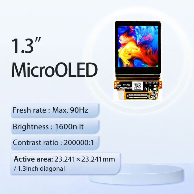 1.3 Inch OLEDoS 4K Resolution 1600 Nits High Brightness Silicon Panel for AR/VR HMD