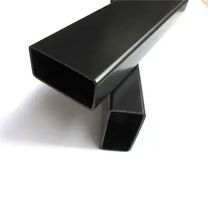 Tuyau rectangulaire en PVC noir de haute qualité extérieur 70mm 35mm épaisseur 2.5m taille personnalisée