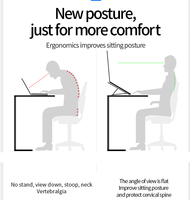 Support de bureau pour ordinateur portable en alliage d'aluminium réglable et pliable étanche et flexible pour une utilisation sur le lit ou la surface