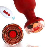 Vibrateur anal en silicone rose électroplaqué avec télécommande sans fil, étanche IPX6, jouet sexuel pour couples, masturbation pour adultes