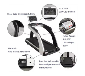 Tapis roulant électrique pour salle de sport à domicile, acier de qualité supérieure, motorisé, écran LCD/LED de 21,5 pouces, inclinaison automatique, vitesse de 15 à 20 km/h, fonction de fréquence cardiaque - Product Image 2