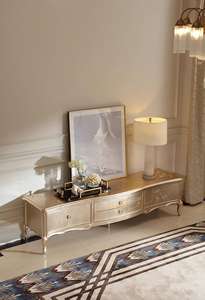 Gabinete de <span class=keywords><strong>Tv</strong></span> neoclásico francés, pequeño apartamento europeo, <span class=keywords><strong>2M</strong></span>, sala de estar, mesa de centro, gabinete de suelo, combinación sólida - Product Image 3