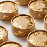 Boîte à bijoux de luxe ronde pour collier, bague, petites boucles d'oreilles, emballage cadeau pour petites entreprises