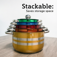Ensemble de casseroles colorées pour la maison, 6/7/8/9/10 pouces, 5 pièces, en acier inoxydable, pour soupe, nouilles, cuisson, avec couvercle en acier