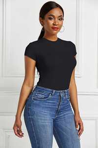 Sous-vêtements sculptants pour femmes, body à manches courtes de couleur unie, body respirant, body sculptant - Product Image 6