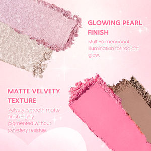 Paleta de maquillaje en polvo resaltador de 4 colores, paleta de resaltador brillante, maquillaje iluminador facial de alto pigmento, regalo Ideal - Product Image 5