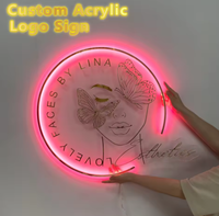 Enseigne personnalisée en acrylique doré 3D pour entreprise, salon, décoration murale, néon rond pour bâtiments, mariages, bars