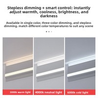 Profilé LED en aluminium pour double paume de paupière, à montage en surface, sans plafond, à émission double latérale, pour bande LED, type canal mural pour plinthe en plâtre