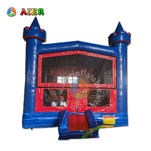 Château gonflable bleu vif et <span class=keywords><strong>rouge</strong></span> avec toboggan - Château de saut sécurisé pour enfants, équipement de jeu pour fêtes en plein air - Product Image 1