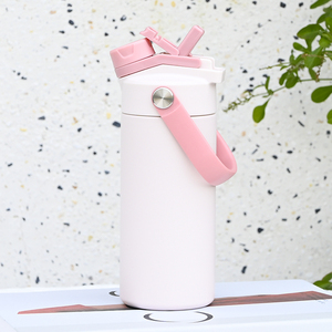 Botella de Agua Infantil de 14oz con Tapa de Paja, Termo de Acero Inoxidable Aislado para Niños de Preescolar y Escolares, Logotipo Personalizado, Tamaño Mini - Product Image 1