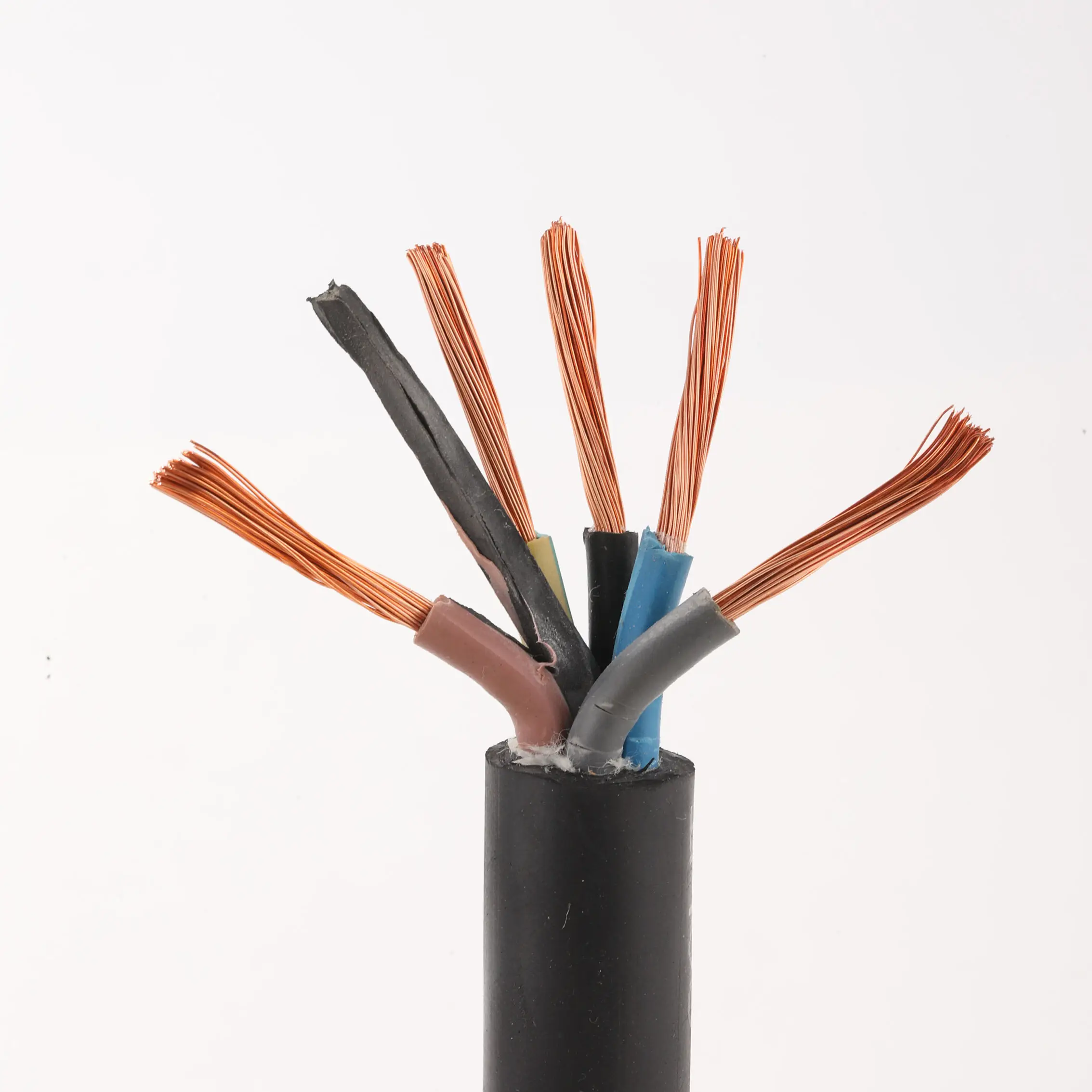 Electric Flexible Rubber Power Cables 5x4mm2 5x6mm2 5x10mm2 Copper Wire Various Sizes High Quality