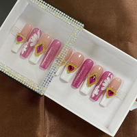 Presse sur les ongles vendeur en gros conception personnalisée luxe XXXL longs ongles français conseils faux acrylique 100% ongles faits à la main presse sur