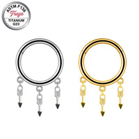 Bijoux de piercing nasal Freya en titane et zircon, anneau de septum pendulaire pour femme, boucles d'oreilles créoles fines à pendentif, vente en gros