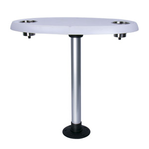 Table de restaurant ovale en plastique avec porte-gobelets, résistante à l'eau, mobilier de pont de bateau - Product Image 1