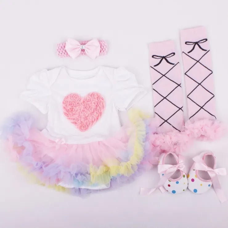 Groothandel Uk Boutique Witte Blanco Baby Meisje Rompertjes Kinderen Kleding Kleding Sets