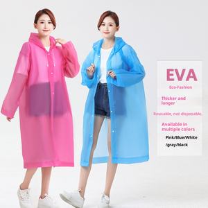 Adulto Longo Corpo Inteiro EVA <span class=keywords><strong>Raincoat</strong></span> Atacado para DriftingThickened Adulto Translúcido Frosted <span class=keywords><strong>Raincoat</strong></span>-Reutilizável Rain Poncho - Product Image 5