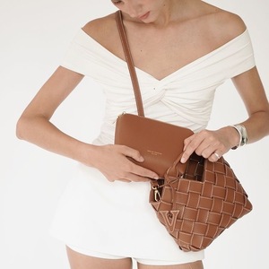Xianger luxe bandoulière en cuir de vachette sac à main américain tressé conception Durable deux sangles de poignée ouvert Maillard chaînes Portable - Product Image 1