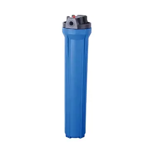 Filtro de água doméstico de plástico, carcaça de carbono ativado, pré-filtro, 20 ", fino, filtro de água azul