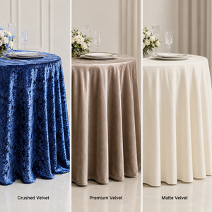 Wholesale Three Texture Velvet Tablecloth Crushed Premium Matte <b>Round</b> Covers for Banquet Projects - Product Image 1