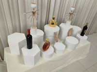 Nouveau Design Ensemble de 5 Buffet Banquet en Métal Doré Gâteau de Mariage Dessert Bonbons Présentoir Alimentaire