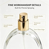 Flacon de parfum ovale vide en verre avec atomiseur doré, pompe réutilisable, pour personnalisation de marque - Vente en gros