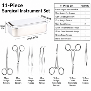 Kit d'instruments de dissection pour souris, ensemble d'outils anatomiques chirurgicaux pour petits animaux, 11 pièces, pour la recherche animale Bio CD4349 - Product Image 4