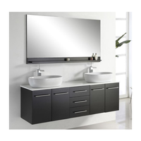 Meubles de salle de bain modernes, meuble-lavabo mural en bois imperméable, double vasque, armoires de salle de bain