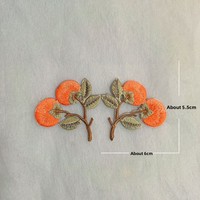 Paire de petits patchs en tissu brodés motif kaki, fil à broder, style national chinois, pour sac, étui de téléphone, décoration Hanfu, motif floral