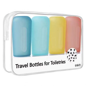 Juego de Botellas de Viaje Reutilizables con Logotipo Personalizado, a Prueba de Fugas, Portátiles, de 89 ml, con Escala de Medición - Product Image 1