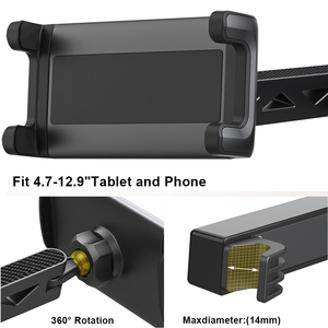 Suporte para Telefone e Tablet para Banco Traseiro de Carro Ajustável e Dobrável com Montagem Telescópica para Celulares e Tablets de 4.7 a 12.9 Polegadas - Product Image 5