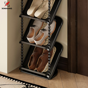Scarpiera <span class=keywords><strong>Salvaspazio</strong></span> Multifunzione Xinhang, Grande Espositore per <span class=keywords><strong>Scarpe</strong></span>, Scaffale Multilivello in Stile Antico in Rattan - Product Image 4
