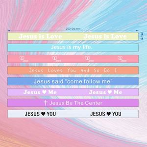 Jesus Wristband Silicone Promotional Religious Rubber <b>Bracelets</b> with Printed Design Can Customized Luminous Wristband - Product Image 3