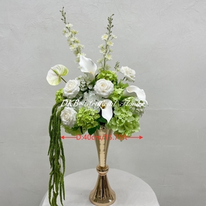 <span class=keywords><strong>Bouquet</strong></span> <span class=keywords><strong>de</strong></span> fleurs artificielles en soie blanc et vert à prix d'usine avec amarante suspendue, centre <span class=keywords><strong>de</strong></span> table décoratif 5D - Product Image 2