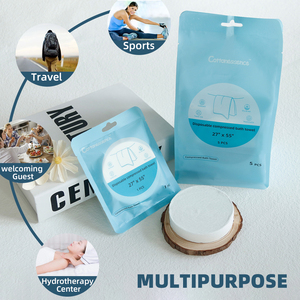 Toalla de baño de algodón desechable <span class=keywords><strong>para</strong></span> Hotel 70X140, toalla de <span class=keywords><strong>cuerpo</strong></span> comprimido portátil con monedas, deportes, patrones impresos, limpieza, uso de viaje - Product Image 5