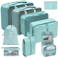 9 jeux de cubes d'emballage de luxe valises voyage bagages organisateurs d'emballage maille extensible cubes d'emballage
