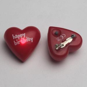 Custom Wholesale 2024 Red Heart Shaped LED <b>Badge</b> for Party Decoration with Pin - Product Image 2
