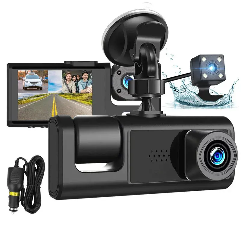 공장 도매 자동차 블랙 박스 3 렌즈 카메라 1080P 풀 HD Dashcam 비디오 레코더 와이파이 자동차 dvr 대시 캠