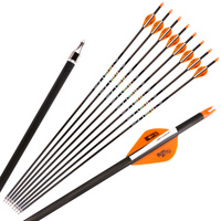 Tir à l'arc pur carbone flèche arbre Fletch caoutchouc plume 300 colonne vertébrale arc composé et arc classique flèches de chasse