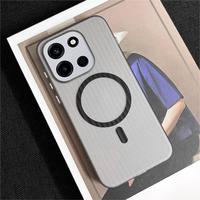 Coque de téléphone compatible avec OnePlus Turbo6, coque de téléphone transparente magnétique ondulée ultra-fine à couverture intégrale anti-chute