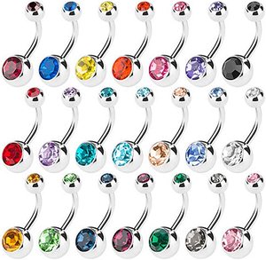 Anneau de nombril en titane G23/ASTM F136 à filetage interne, zircon, bijou corporel de haute qualité, stud labret, bijou de piercing pour lèvre N/A - Product Image 1