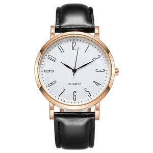 Montre à mouvement quartz pour homme, tendance, décontractée, avec boucle à ardillon en cuir, cadran large en alliage de 40,5 mm, pour le quotidien et les affaires, vente en gros - Product Image 1