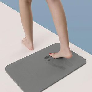 Tapis de sol antidérapant en pierre de diatomite, absorbant l'eau, pour porte de salle de bain, très tendance - Product Image 6